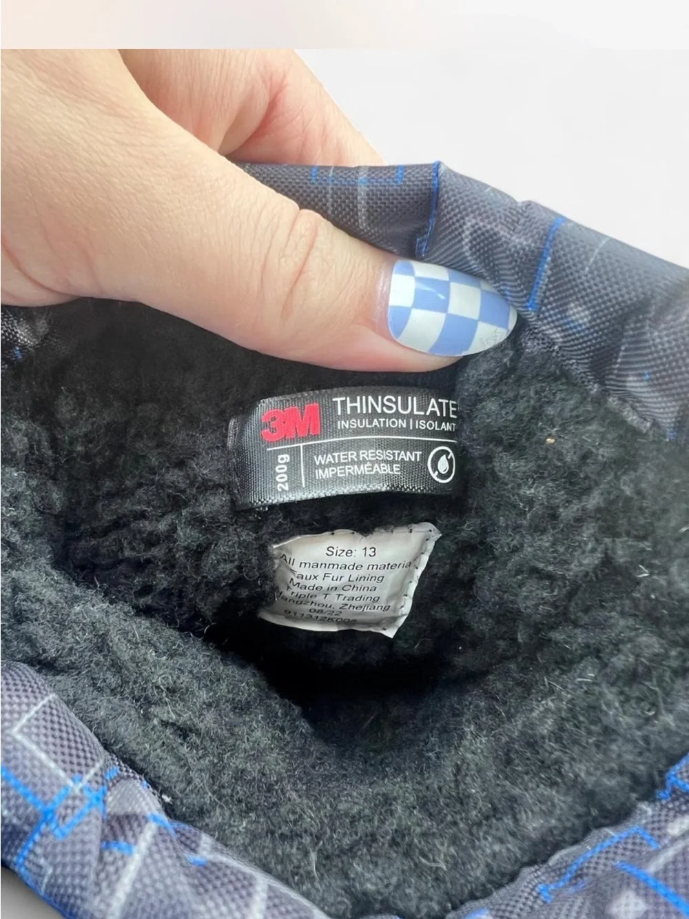3M Thinsulate Black Insulated Boot Interior